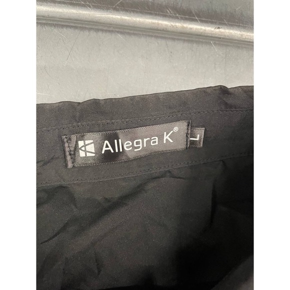 Allegra K Collared Shirt Dress Womens‎ Large Black Floral Whimsigoth - Picture 4 of 10